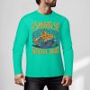 Turquoise pure cotton long-sleeved T-shirt with ASMOOTH ARE MADE OF SOULFULLY shark graphic.