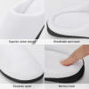 White cotton slippers with rubber sole, showcasing comfort, design, and material details.