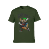 Green Men's T-shirt featuring cartoon baseball player graphic and 'Just Do It' print, cotton fabric.
