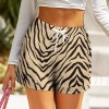 High Waist Zebra Print Shorts - Comfortable and Breathable, for yoga or everyday wear.