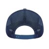 Navy blue mesh back baseball cap, breathable and adjustable, for sports.