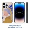 iPhone 14 glass case featuring "Girl with a Pearl Earring" art design, TPU material, protective and stylish