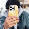 iPhone 16 Fiber Skin Case with Yellow Floral Pattern - Protective Cover