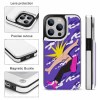 iPhone 14 case with artistic design, card slot, magnetic buckle, and drop protection.