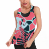 Women's Sweat-Absorbing Yoga Vest - Pink and Blue Floral Design
