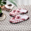 Heart and lip pattern cotton slippers, soft rubber sole and lining, perfect for indoor comfort and style