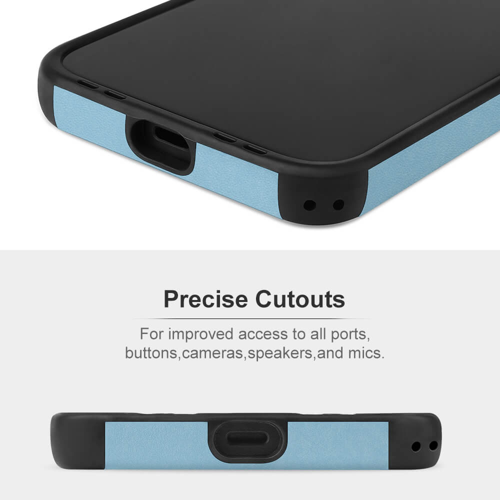 iPhone 12 Microfiber Case with Precise Cutouts, blue and black design