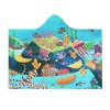 Arctic Velvet Cloak Hooded Blanket: Underwater scene with coral and fish for cozy lounging.