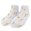 White socks with yellow patterns, comfortable and sweat-wicking, suitable for all seasons.