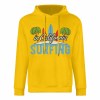 Yellow cotton CALIFORNIA SURFING hoodie, loose fit, suitable for daily wear.
