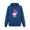 Blue Men's Hooded Sweatshirt with Unicorn Graphic Print, Fleece, Unisex