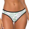Women's Ice Silk T-back underwear with heart pattern, comfortable elastic waistband, available in multiple sizes.