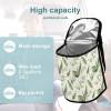 Car garbage storage bag, high-capacity, leaf pattern, waterproof polyester, zipper closure, Inkedjoy