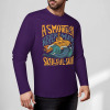 Purple pure cotton long sleeve T-shirt with 'ASMOOTH ARE MADE OF SOULFULLY' graphic design for casual wear.