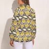 Vintage Yellow Floral Print Long Sleeve Shirt Back View