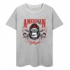 Gray cotton American Legend gorilla graphic T-shirt, summer fashion.