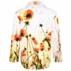 Floral print irregular hem shirt for women, made of polyester, casual style.