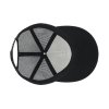 Black baseball cap with a hollow mesh back, unisex design for outdoor wear and sports activities.