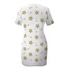 White star print short sleeve dress, perfect for casual wear.