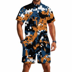 Men's one piece jumpsuit Short sleeved jumpsuit