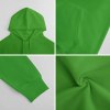 Green cotton hooded sweater fabric detail, breathable and comfortable, youth fashion