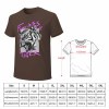 Brown cotton men's Fearless Tiger graphic T-shirt, collection, with size chart.