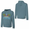 Blue cotton California Surfing hoodie, loose fit, suitable for daily wear, featuring surfing graphic.