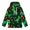 Youth green dinosaur hoodie with Christmas elements, perfect for spring, autumn, and winter wear.