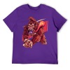 Purple cotton men's t-shirt with red monster graphic print | Inkedjoy
