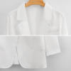 White polyester women's casual suit blazer, suitable for office and travel wear