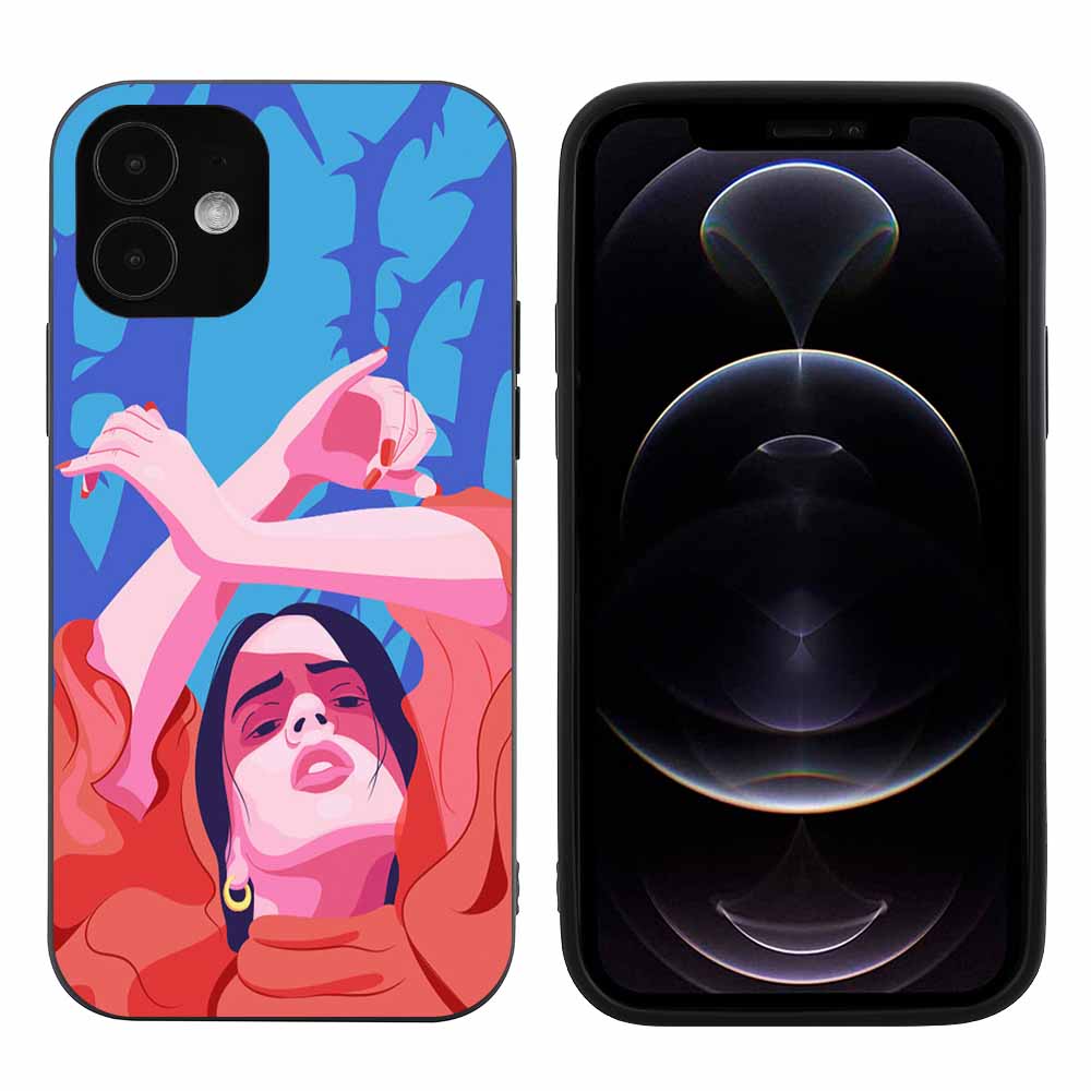 iPhone 12 series case, made of TPU material, featuring a unique artistic design, offering protection and style.