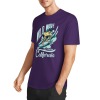 Purple pure cotton T-shirt with Malibu California surfing graphic, summer fashion