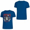 Blue cotton short-sleeved T-shirt with AMERICAN LEGEND gorilla graphic print