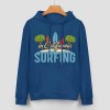 Blue cotton California Surfing hoodie with graphic, loose fit, daily wear, comfortable and stylish