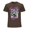 Brown cotton men's Fearless Tiger graphic tee, collection. Pure cotton comfort.