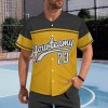 TSYX yellow and black baseball T-shirt with 'Yourteam' and number 23, polyester material