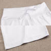 White XP Straight Lace-Up Yoga Pants, detail of waist and drawstring, perfect for yoga