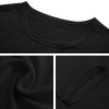 Black crew neck long sleeve t-shirt detail, 100% cotton, suitable for leisure.