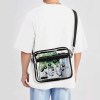 Transparent satchel set, PVC shoulder bag, perfect for work, travel, daily use. Includes two bags with adjustable strap.