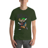 Green Men's cotton T-shirt featuring baseball cartoon graphic and 'Just Do It' print