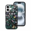 iPhone 16 series glass case with floral design. Anti-scratch protection.