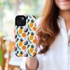 iPhone 15 fiber skin case with colorful pineapple and fruit pattern