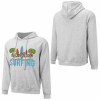Light grey cotton surfing hoodie, loose fit, suitable for daily wear. Features SURFING graphic.