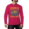 Red pure cotton long sleeve T-shirt with ASMODUS SOULFUL SHAKER graphic, casual wear.