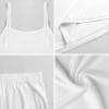 White ice silk strap pajama set, close-up details, comfortable and skin-friendly, perfect for home wear.