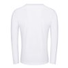 White Long Sleeve Crew Neck T-shirt, 100% cotton fabric, perfect for leisure and activities.