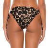 Leopard print bikini briefs with adjustable side ties, perfect for beach or pool