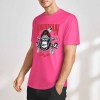 Pink cotton short-sleeved T-shirt with AMERICAN LEGEND gorilla graphic print, summer fashion.