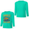 Turquoise pure cotton long sleeve T-shirt with ASMOOTH ARE MADE OF SOULFULLY graphic, casual wear