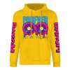 Yellow 'FOREVER 99' Donut Graphic Hoodie with DAKUM Sleeve Prints